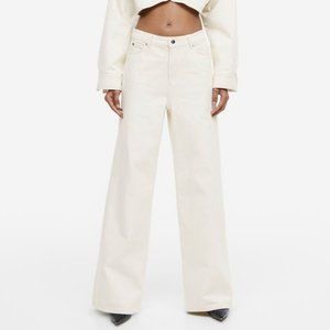 H&M High Waist Wide Leg Denim Jeans